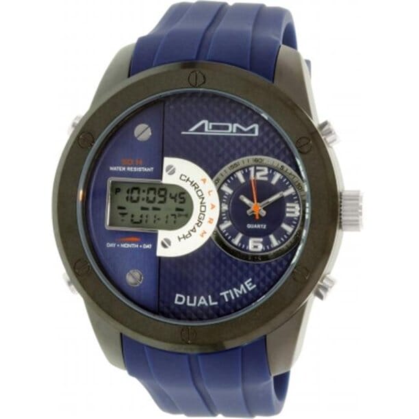 American Design Machine Men's ADS 4002 BLU Detroit Analog-Digital Display Japanese Quartz Blue Watch - Designer Gifts