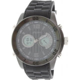American Design Machine Men's Quartz Stainless Steel and Silicone Sports Watch, Color: Black - Designer Gifts