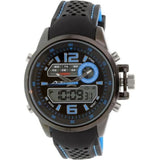 American Design Machine Men's 'St. Louis' Quartz Stainless Steel and Silicone Sport Watch, Color:Black - Designer Gifts