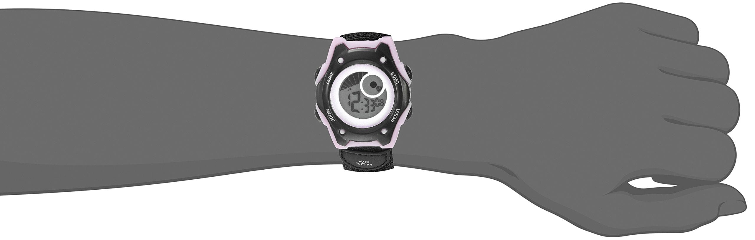 American Design Machine Jr. Kids' ADSG 5003 PNBK Hudson Digital Display Japanese Quartz Black Watch - Designer Gifts