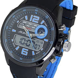 American Design Machine Men's 'St. Louis' Quartz Stainless Steel and Silicone Sport Watch, Color:Black - Designer Gifts