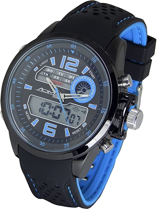 American Design Machine Men's 'St. Louis' Quartz Stainless Steel and Silicone Sport Watch, Color:Black - Designer Gifts