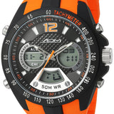 American Design Machine Men's ADS 4005 ORG Philadelphia Analog-Digital Display Japanese Quartz Orange Watch - Designer Gifts
