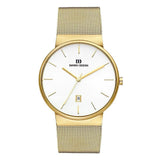 Danish Design White Dial Gold Tone Stainless Steel Quartz Men's Watch - Designer Gifts