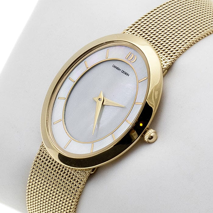 Danish DesignMOP Dial Gold Tone Stainless Steel Quartz Women's Watch - Designer Gifts