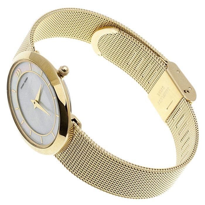 Danish DesignMOP Dial Gold Tone Stainless Steel Quartz Women's Watch - Designer Gifts