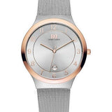 Danish Design Mesh Band Stainless Steel Men's Watch Rose Gold Accent