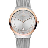 Danish Design Mesh Band Stainless Steel Men's Watch Rose Gold Accent - Designer Gifts