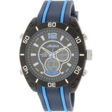 American Design Machine Men's 'Indianapolis' Quartz Stainless Steel and Silicone Sport Watch, Color:Blue - Designer Gifts