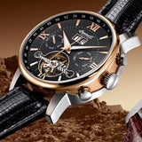 Men's Automatic Grand Canyon IV Rose-Gold Watch with Black Band - Designer Gifts