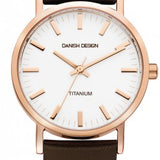 Danish Design Brown Leather Band Titanium Men's Watch