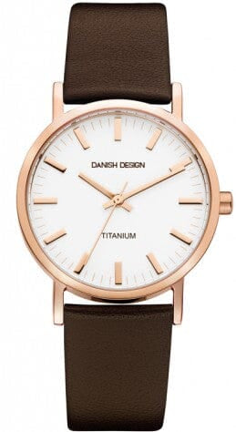 Danish Design Brown Leather Band Titanium Men's Watch - Designer Gifts