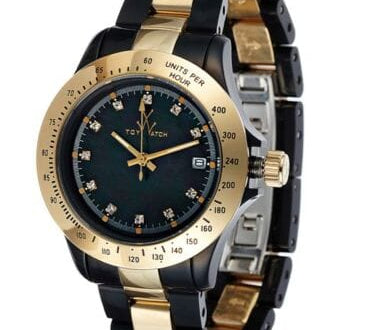 Toy Watch Women's Mini Plasteramic Watch in Black & Gold - Designer Gifts