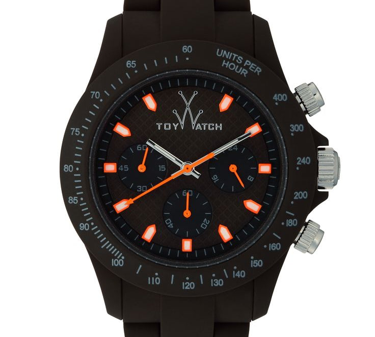 Velvety Chrono Black with Orange Markers - Designer Gifts