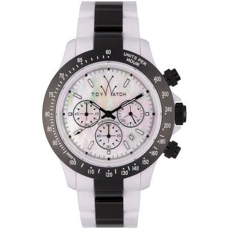Toy Watch Women's 18213-GM black plasteramic chronograph dial watch with sleek design and black accents.