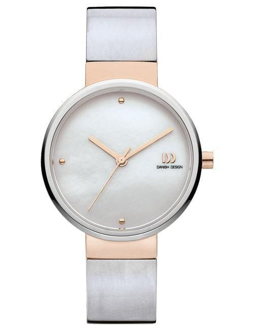 Danish Design women's steel watch with sleek round face and metal band, stylish timepiece for women