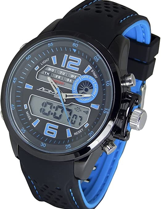 American Design Machine Men's 'St. Louis' Quartz Stainless Steel and Silicone Sport Watch, Color:Black - Designer Gifts