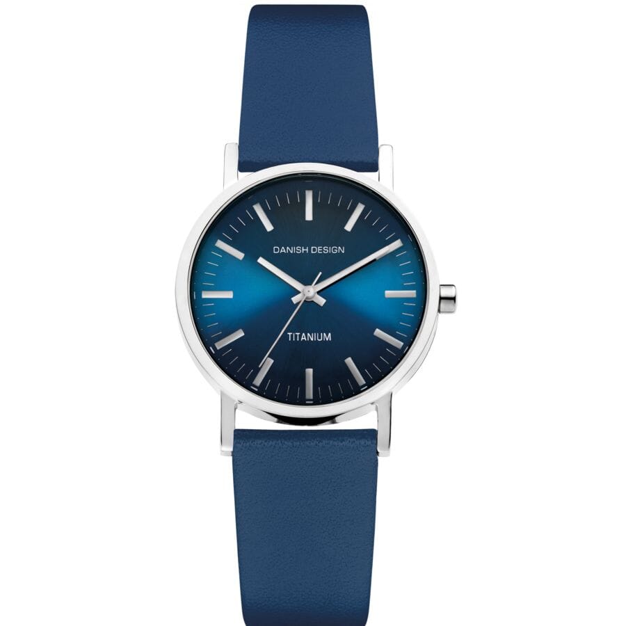 Danish Design Rhine titanium ladies' watch by Designer Gifts featuring a sleek silver dial and elegant watch band.