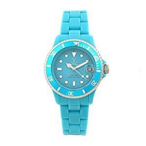 Blue dial unisex Toy Fl46LB Mini Plasteramic watch by Designer Gifts, showing the watch face and strap detail.