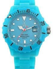 Women's Toy Watch Fluo 40mm blue ceramic band and case quartz watch, stylish and colorful accessory.