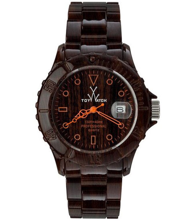 Unisex Toy Watch Imprint Wood by Designer Gifts featuring a wooden watch face and strap, showcasing natural wood grain detail.