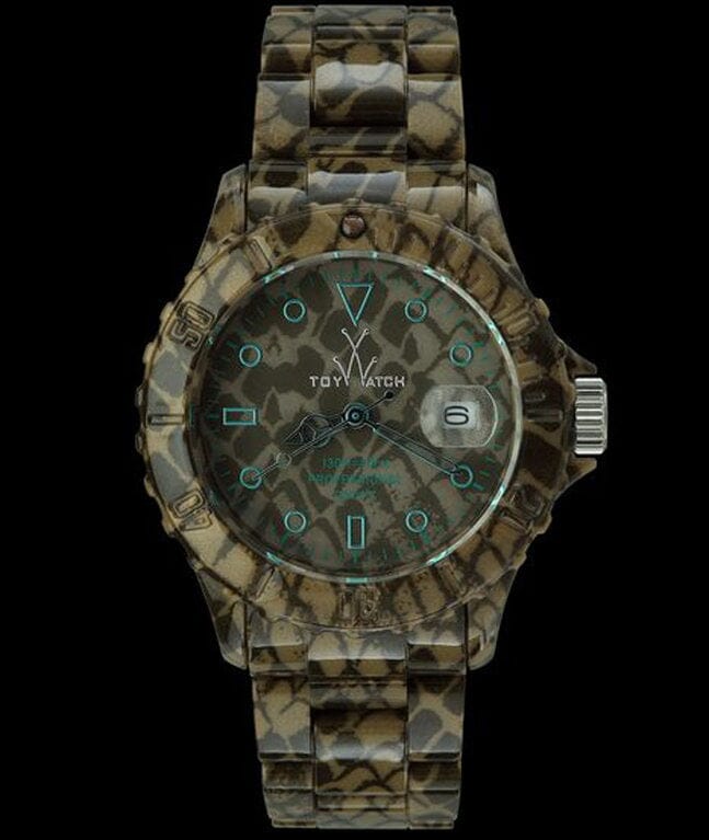 Unisex Toy Watch Imprint Snake by Designer Gifts featuring a playful snake design on a colorful watch face.