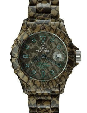 Unisex Toy Watch Imprint Snake by Designer Gifts featuring a colorful snake design on the watch face and strap.