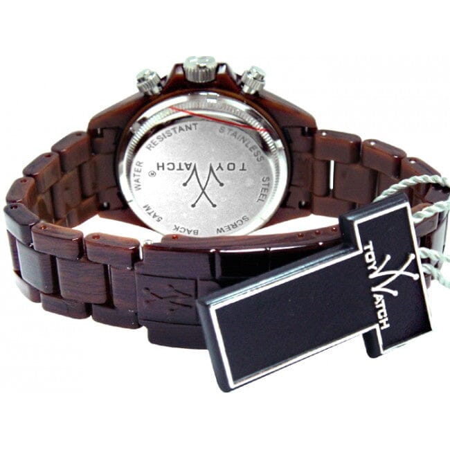 Unisex Toy Watch Imprint "Wood Print" 41mm chronograph by Designer Gifts, featuring a wood pattern dial and sporty design.