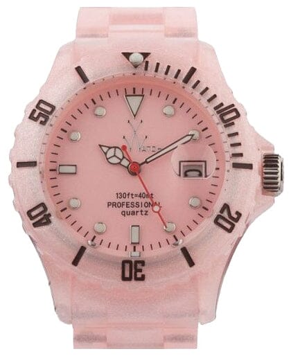 Women's Toywatch Pearlized Plasteramic Watch FLP05PK with a sleek, pearlized ceramic strap and stylish design.