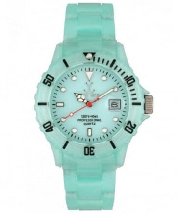 ToyWatch Plasteramic Fluo Pearly women's quartz watch with colorful band and sleek design, model FLP11LB.