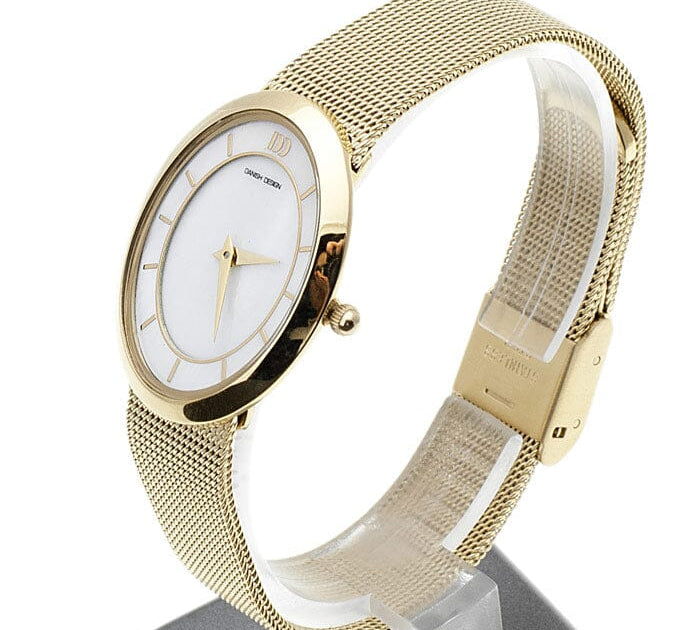 Danish DesignMOP Dial Gold Tone Stainless Steel Quartz Women's Watch - Designer Gifts