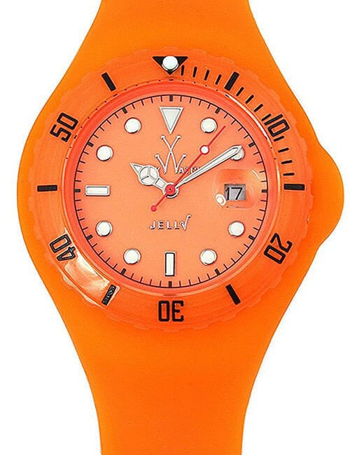 Toy Watch Women's JYD03OR Jelly Fluo Orange rubber watch with vibrant orange strap and clear dial.