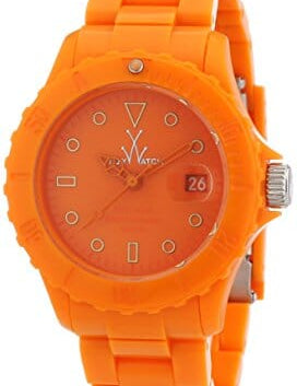 Orange ToyWatch women's quartz casual watch with a round dial and modern design, perfect for everyday wear.