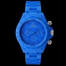 Light blue dial unisex Toy Watch Monochrome Chronograph with sleek design and silver case, model MO09LB.