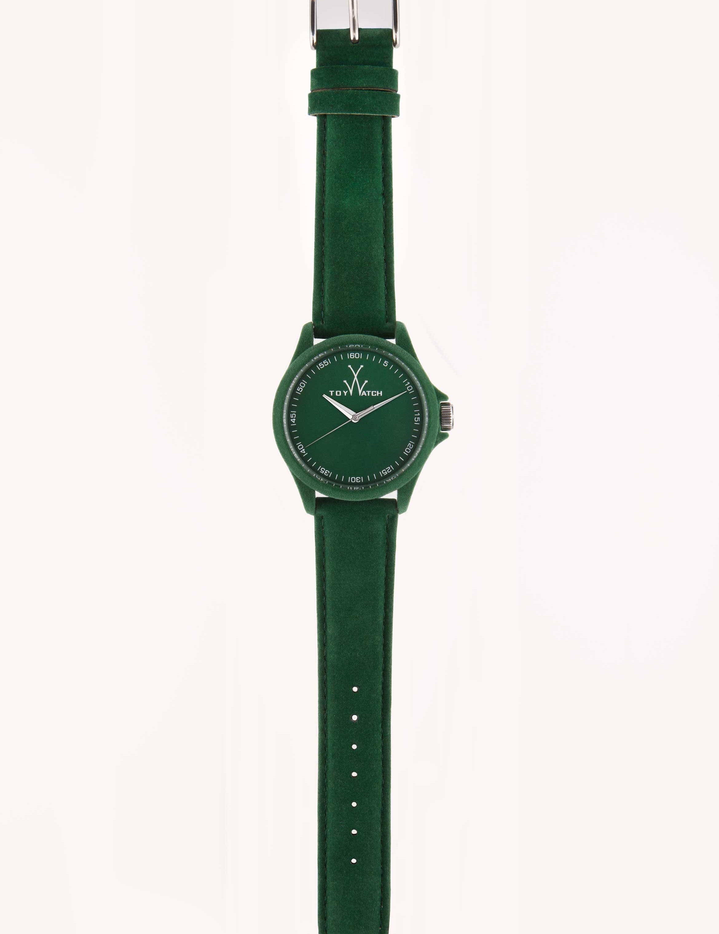 ToyWatch Women's Sartorial Only Time Green Velvet Watch with sleek design and green velvet strap, perfect for elegant accessories