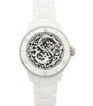 White Toy Watch Designer Gifts TD35008WH with day and night display, featuring a sleek design and white strap.