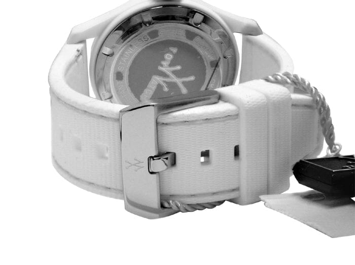 Back view of Toy Watch Toy2Fly white silicone band watch with a sleek, modern design by Designer Gifts.