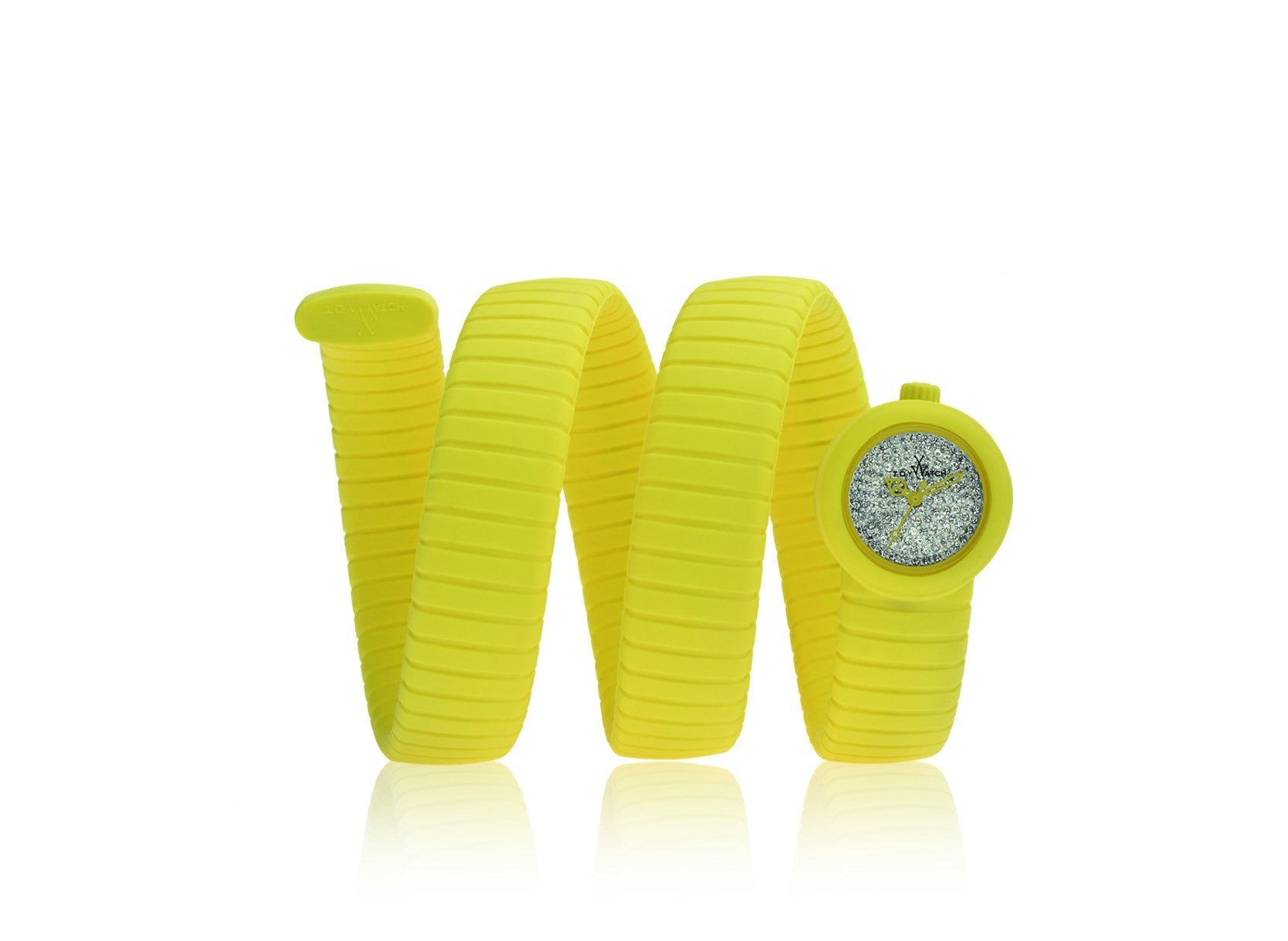 ToyWatch VIPER yellow watch with Swarovski dial, featuring a stylish design and vibrant color for a fashionable accessory.