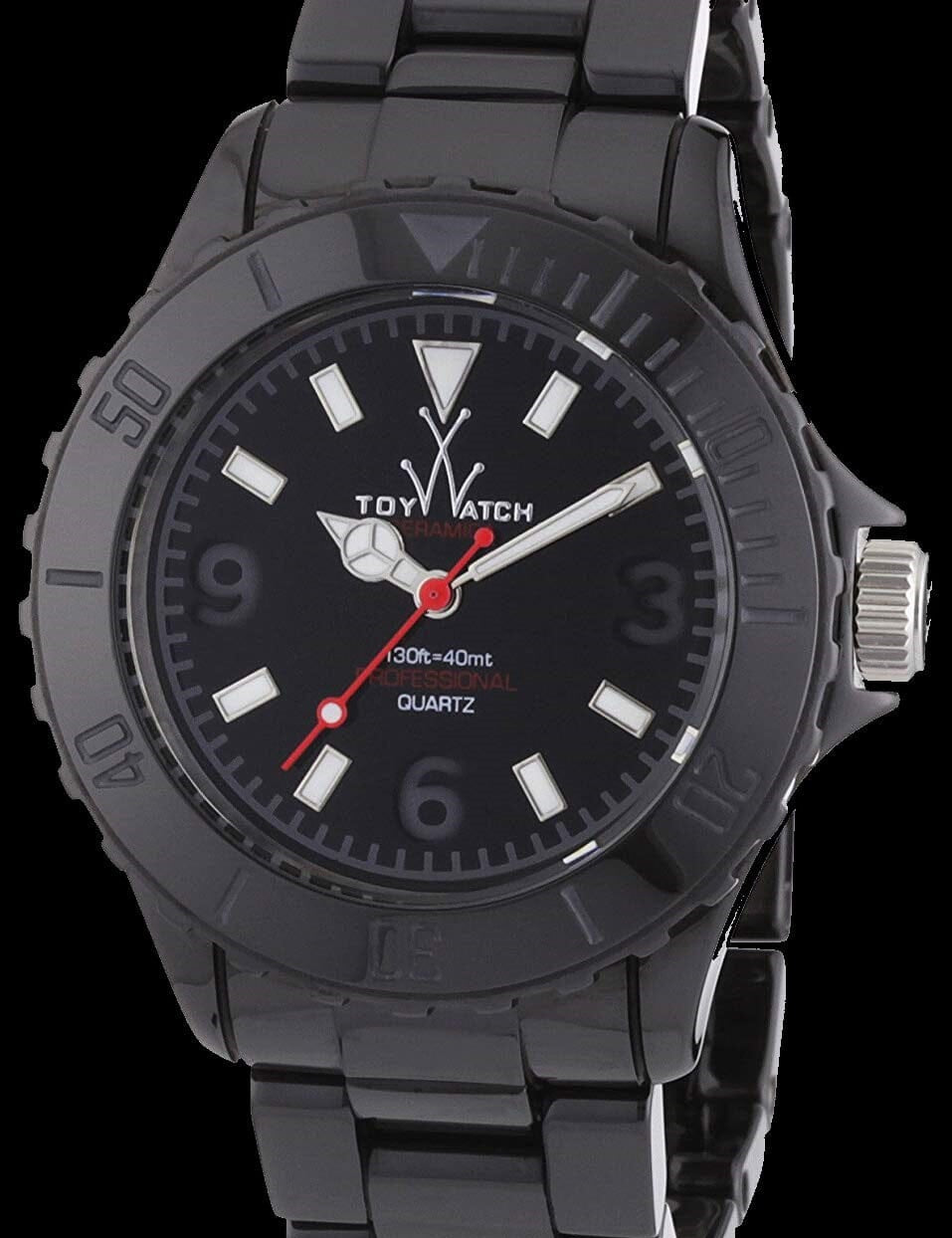 Black Fluo Ceramic ToyWatch with sleek watch face and ceramic band, stylish and modern accessory for everyday wear.