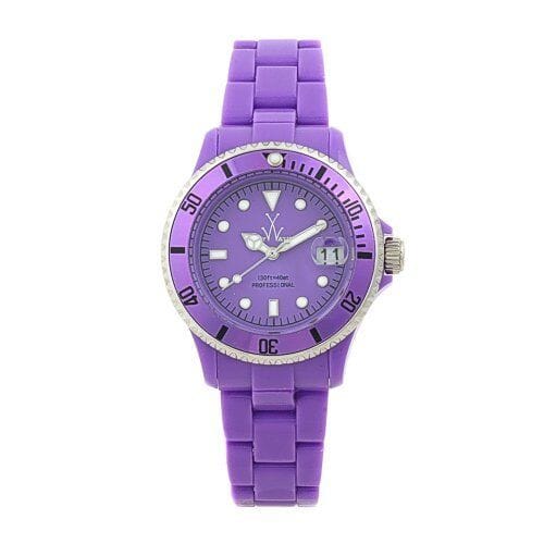 Unisex Toy Watch with purple ceramic dial and bracelet, featuring a playful design and modern style.
