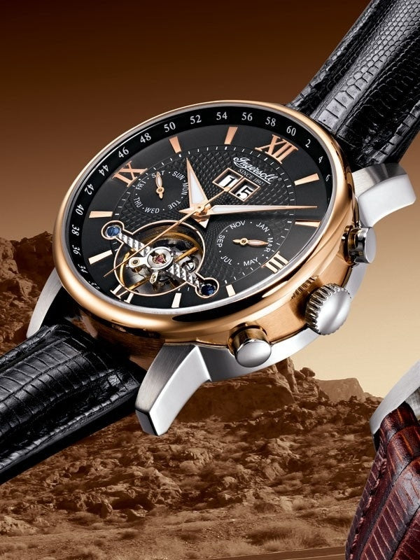 Men's Automatic Grand Canyon IV Rose-Gold Watch with Black Band