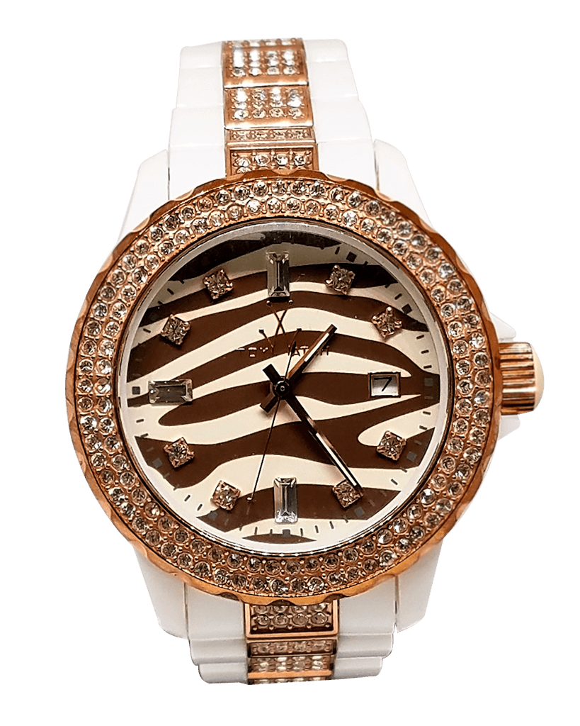 TW Zebra Diamond Collection watch featuring a sleek band and a detailed dial with zebra-inspired design elements.