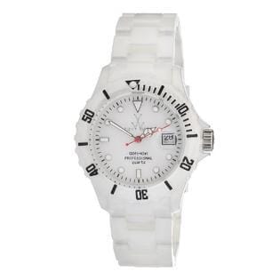 Toy Watch Plasteramic Pearilzed Pearl White watch with white band and pearl accents, designed for stylish kids and teens.