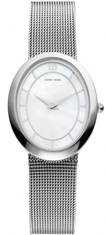 Danish Design Silver Color Mesh Band Mother-Of-Pearl Dial Women's Watch