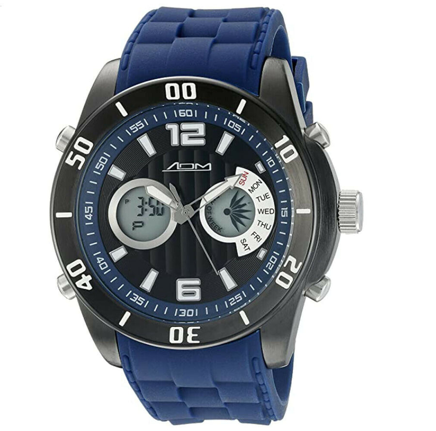 American Design Machine Men's ADS 4003 BLU New York Analog-Digital Display Japanese Quartz Blue Watch