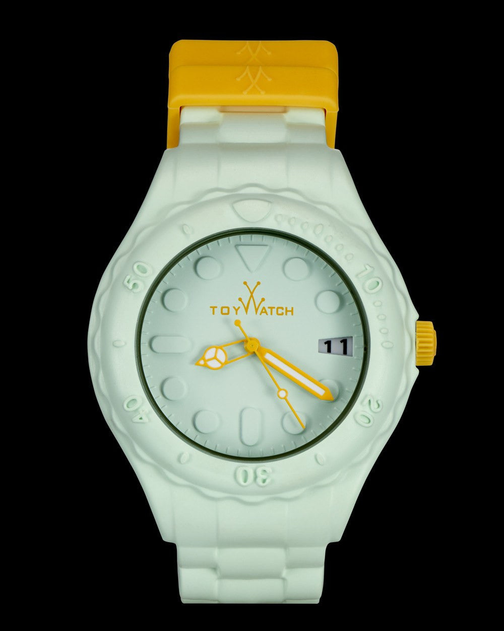 ToyWatch ToyFloat Baby Blue watch with a light blue dial and silver-toned strap, stylish and casual accessory for kids.