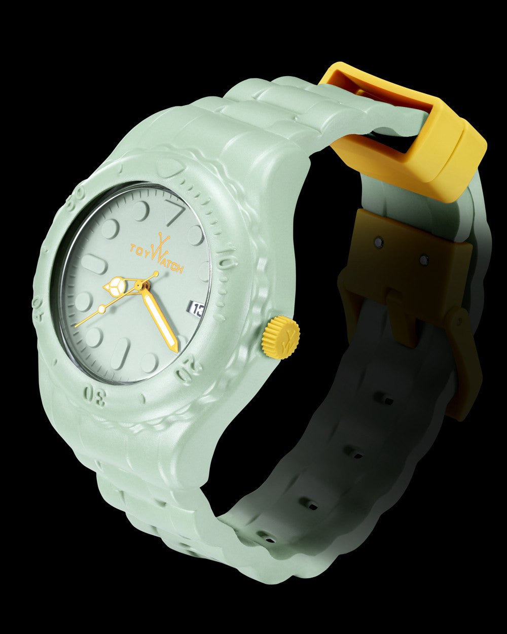 ToyWatch ToyFloat Baby Blue watch with a sleek blue dial and silver strap, stylish accessory for casual and formal wear.