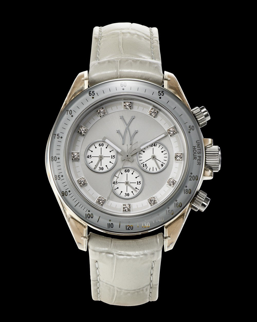 Gray ToyWatch wristwatch with round face and metal band, showcasing a stylish and modern accessory for everyday wear.