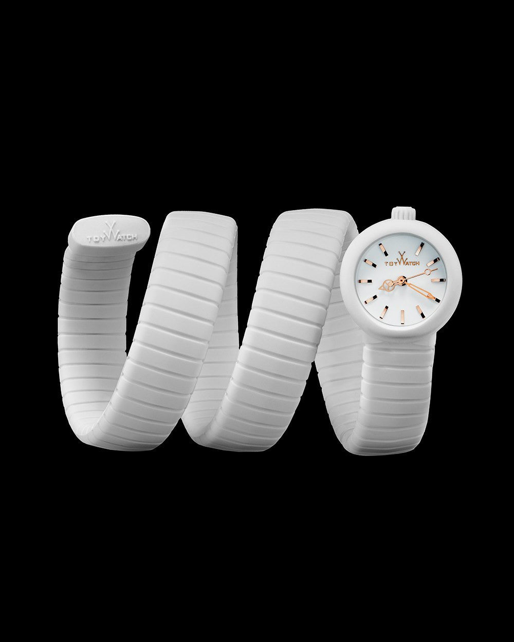 ToyWatch ToyViper white watch with sleek design and white strap, featuring a round dial and minimalist style.