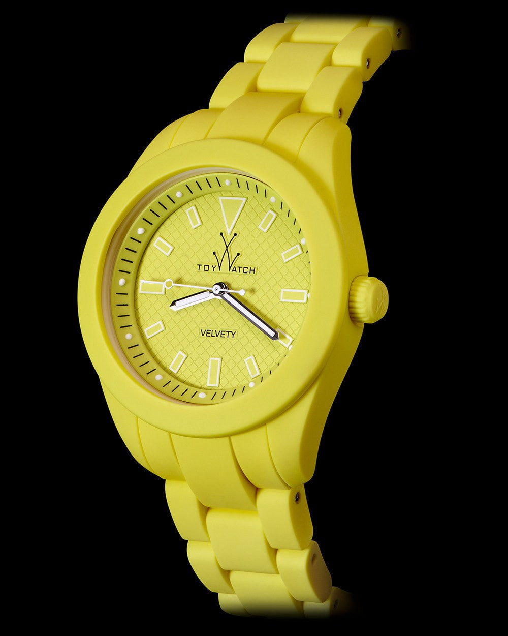ToyWatch Velvety Lime watch with a sleek lime green strap and minimalist dial, stylish accessory for casual or dressy outfits.